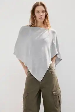 Wehkamp Mango poncho lichtgrijs aanbieding