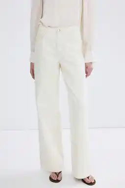 Wehkamp Mango highwaist wide leg jeans crème aanbieding