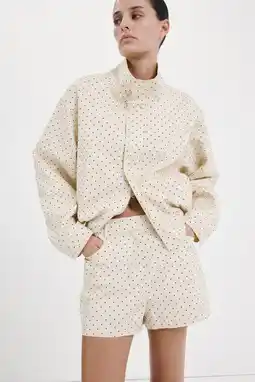 Wehkamp Mango bomberjack met stippen beige aanbieding