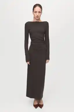 Wehkamp Mango maxi jurk grijsbruin aanbieding