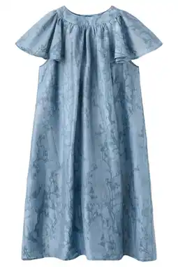 Wehkamp Mango Kids gebloemde midi jurk blauw aanbieding