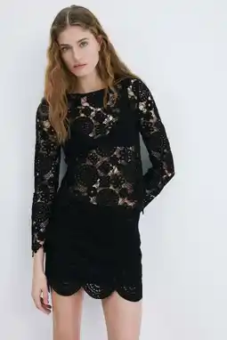Wehkamp Mango korte rok crochet zwart aanbieding