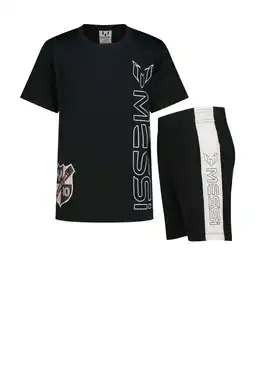 Wehkamp Messi T-shirt + korte broek zwart/wit aanbieding