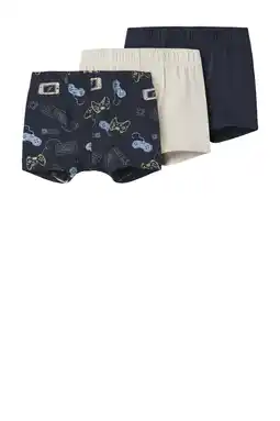 Wehkamp NAME IT MINI boxershort - donkerblauw/ecru (set van 3) aanbieding