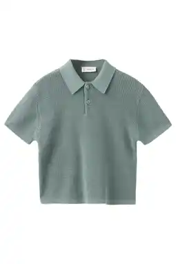 Wehkamp Mango Kids polo groen grof gebreid aanbieding