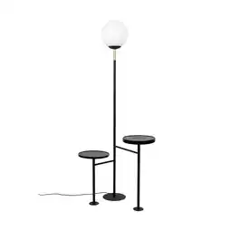 Wehkamp Zuiver Orion vloerlamp/ staande lamp met bijzettafel - Zwart aanbieding