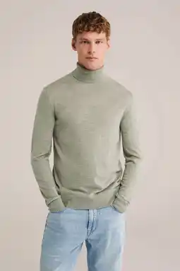 Wehkamp WE Fashion coltrui met wol fijn gebreid groen aanbieding