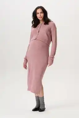 Wehkamp Noppies maternity zwangerschaps midi rok grof gebreid roze aanbieding