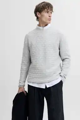 Wehkamp JACK & JONES PREMIUM trui met wol gebreid grijs aanbieding
