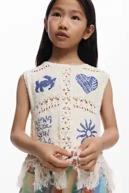 Wehkamp Desigual mouwloze top ecru aanbieding