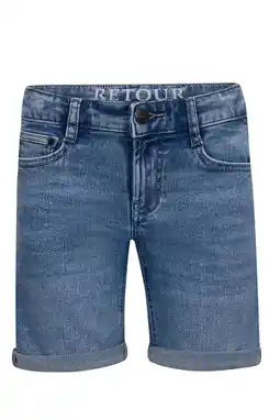 Wehkamp Retour Jeans straight denim short light blue denim aanbieding