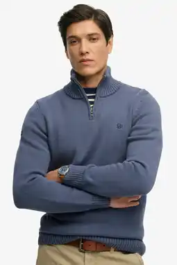 Wehkamp Superdry gebreide trui donkerblauw aanbieding