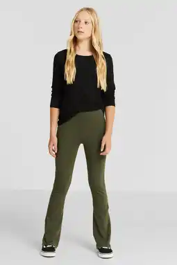 Wehkamp Anytime flared legging - khaki (set van 2) aanbieding