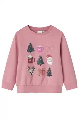 Wehkamp NAME IT MINI kersttrui roze aanbieding