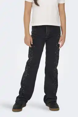 Wehkamp KIDS ONLY GIRL wide leg highwaist wide leg jeans black denim aanbieding