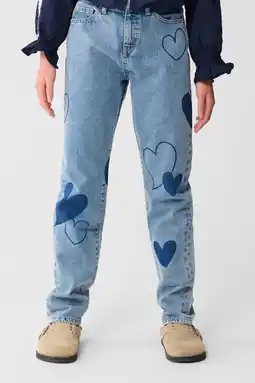 Wehkamp Shoeby highwaist mom jeans met hartjes blauw aanbieding