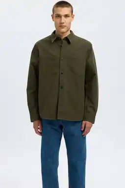 Wehkamp Selected overshirt donkergroen aanbieding