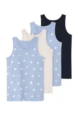 Wehkamp NAME IT KIDS hemd - zachtblauw/donkerblauw/roze (set van 4) aanbieding