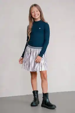 Wehkamp Like Flo midi jurk rib gebreid donkerblauw aanbieding