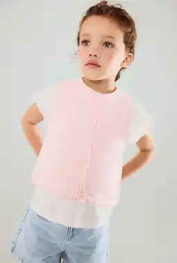 Wehkamp Mango Kids vest fijn gebreid lichtroze aanbieding
