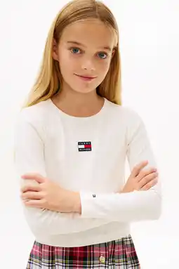 Wehkamp Tommy Hilfiger longsleeve wit rib gebreid aanbieding