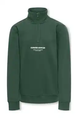 Wehkamp ONLY & SONS JUNIOR sweater donkergroen aanbieding