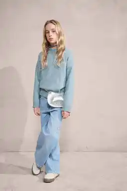 Wehkamp Mango Kids trui blauw fijn gebreid aanbieding