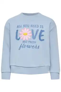 Wehkamp KIDS ONLY MINI sweater met backprint lichtblauw aanbieding