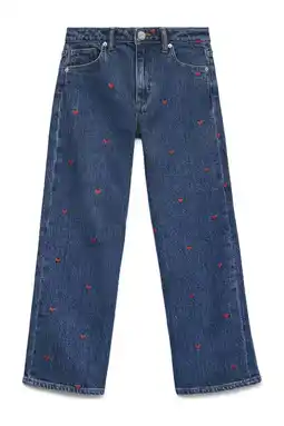 Wehkamp VERO MODA GIRL highwaist wide leg jeans medium blue denim aanbieding