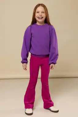 Wehkamp LOOXS little corduroy flared flared broek roze aanbieding
