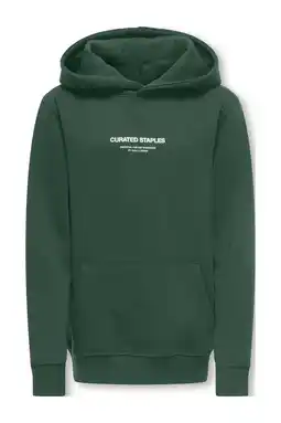 Wehkamp ONLY & SONS JUNIOR hoodie donkergroen aanbieding