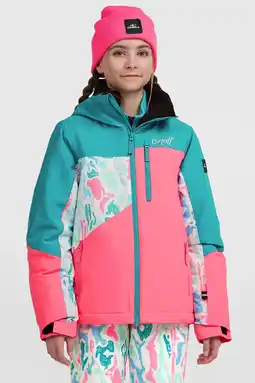 Wehkamp O'Neill ski-jas FWC'Cruz Triple roze/aqua/mintgroen aanbieding