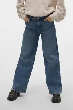 Wehkamp VERO MODA GIRL wide leg jeans medium blue denim aanbieding