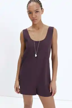 Wehkamp Mango jumpsuit met linnen - paars aanbieding