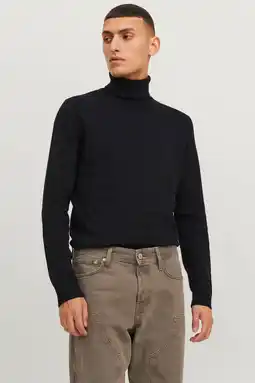 Wehkamp JACK & JONES ESSENTIALS coltrui fijn gebreid zwart aanbieding