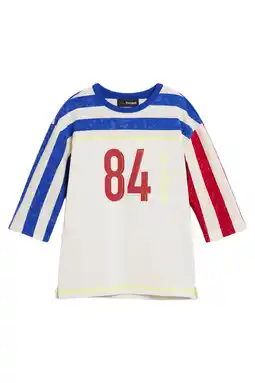 Wehkamp Desigual gestreepte T-shirt ecru aanbieding