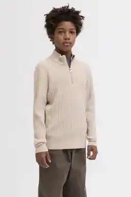 Wehkamp JACK & JONES JUNIOR trui beige met kabels aanbieding