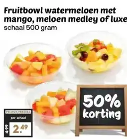 Boon`s Markt Fruitbowl watermeloen met mango, meloen medley of luxe aanbieding