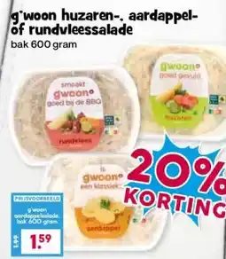 Boon`s Markt gwoon huzaren-, aardappel- of rundvleessalade aanbieding