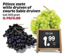 Boon`s Markt Pitloze zoete witte druiven of zwarte Sable druiven aanbieding