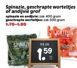 Boon`s Markt Spinazie, geschrapte worteltjes of andijvie grof aanbieding
