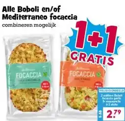 Boon`s Markt Alle Boboli en/of Mediterraneo focaccia aanbieding