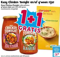 Boon`s Markt Easy Chicken Tonight en/of g'woon rijst aanbieding