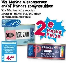 Boon`s Markt Vis Marine visconserven en/of Princes tonijnstukken aanbieding