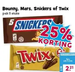 Boon`s Markt Bounty. Mars. Snickers of Twix aanbieding