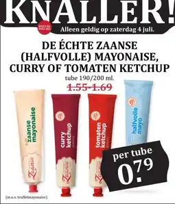 Boon`s Markt DE ÉCHTE ZAANSE (HALFVOLLE) MAYONAISE, CURRY OF TOMATEN KETCHUP aanbieding