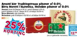 Boon`s Markt Amstel bier Traditiegetrouw pilsener of 0.0%, Birra Moretti l'Autentica, Heineken pilsener of 0.0% aanbieding