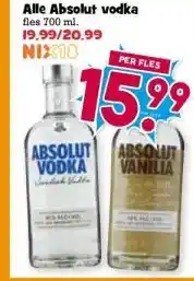 Boon`s Markt Alle Absolut vodka aanbieding