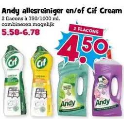 Boon`s Markt Andy allesreiniger en/of Cif Cream aanbieding