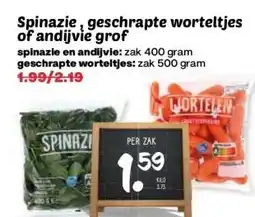 Boon`s Markt Spinazie, geschrapte worteltjes of andijvie grof aanbieding